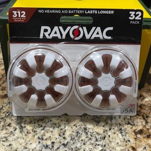 Rayovac Size 312 Hearing Aid Batteries 32 pack